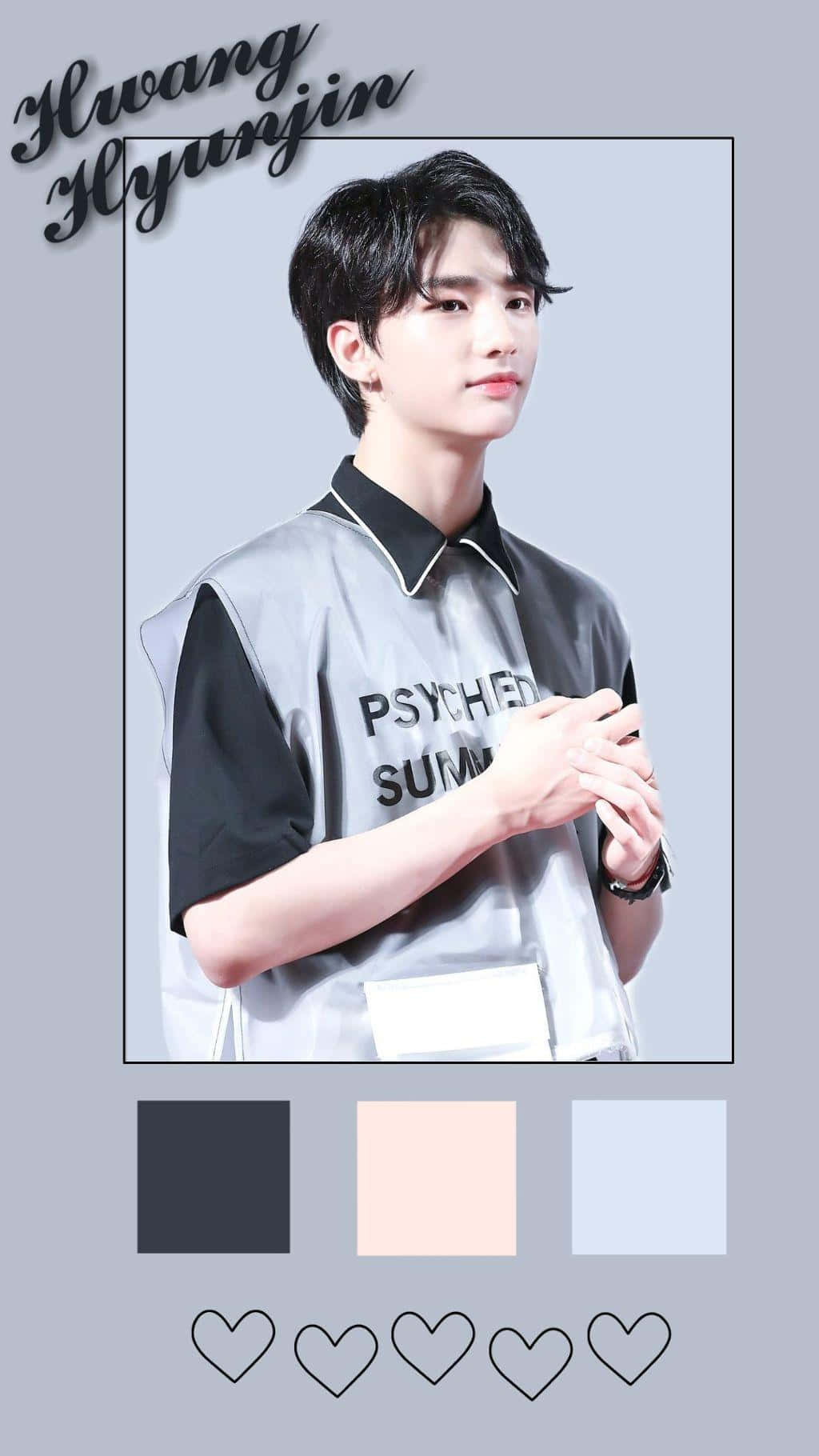 แร็ปเปอร์เกาหลีใต้ ฮวัง ฮยอนจิน พื้นหลังสีเทา วอลเปเปอร์