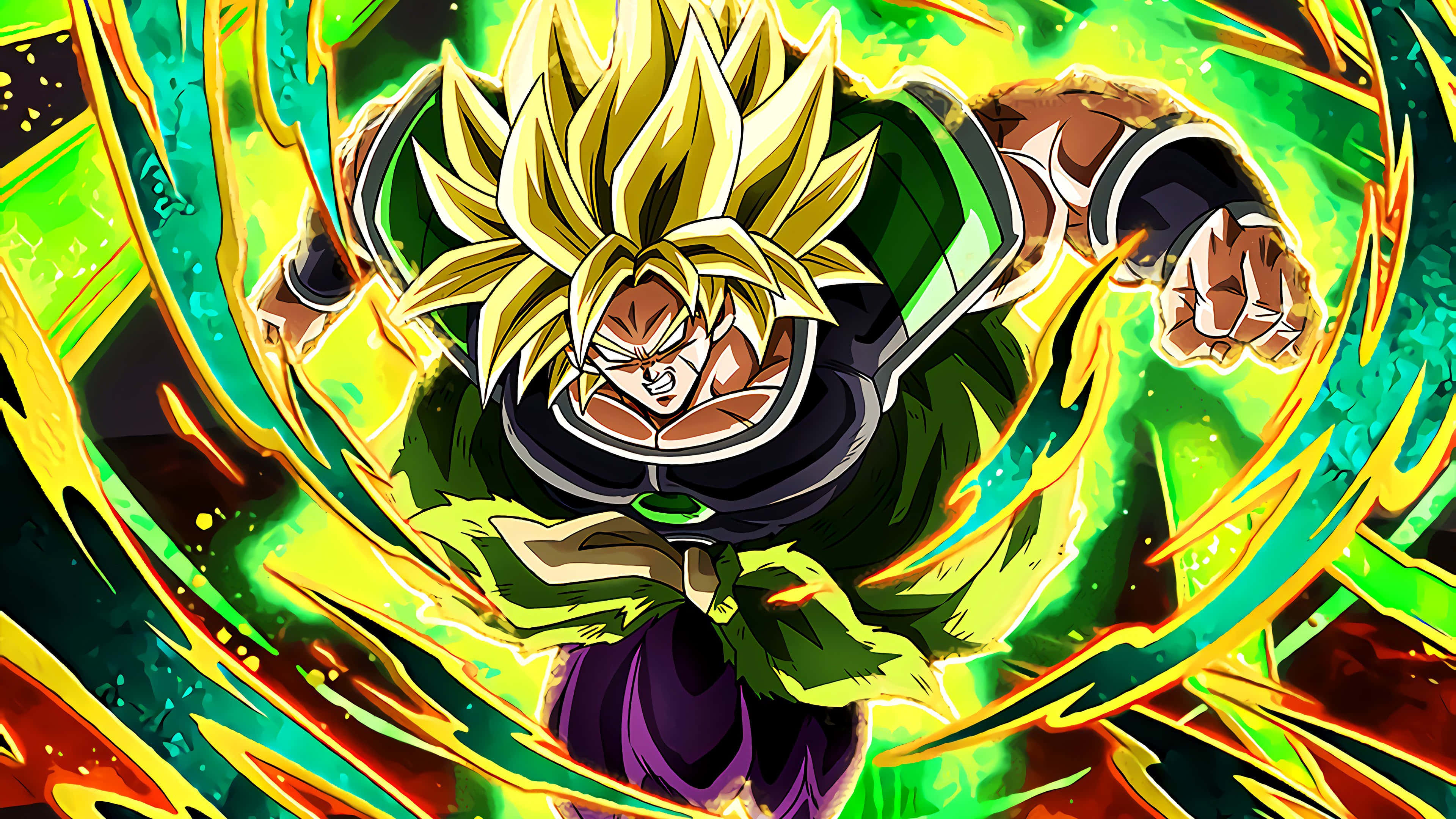 โกคูและเบจิต้าประจัญหน้ากับนักรบผู้เกรียงไกร โบรลี่ ใน Dragon Ball Super Broly วอลเปเปอร์