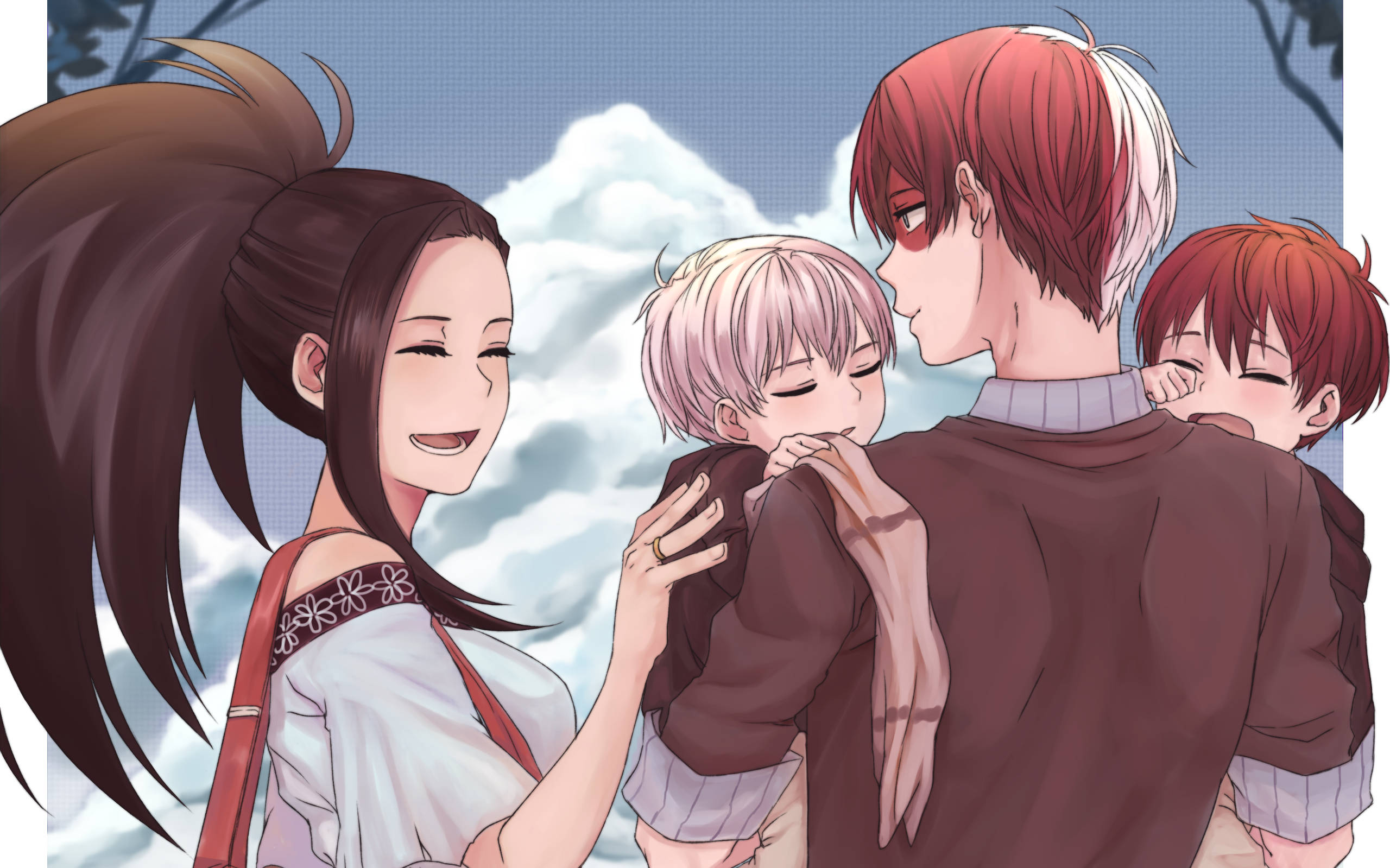 โทโดโรกิสุดน่ารักกับโมโมและเด็กๆ วอลเปเปอร์