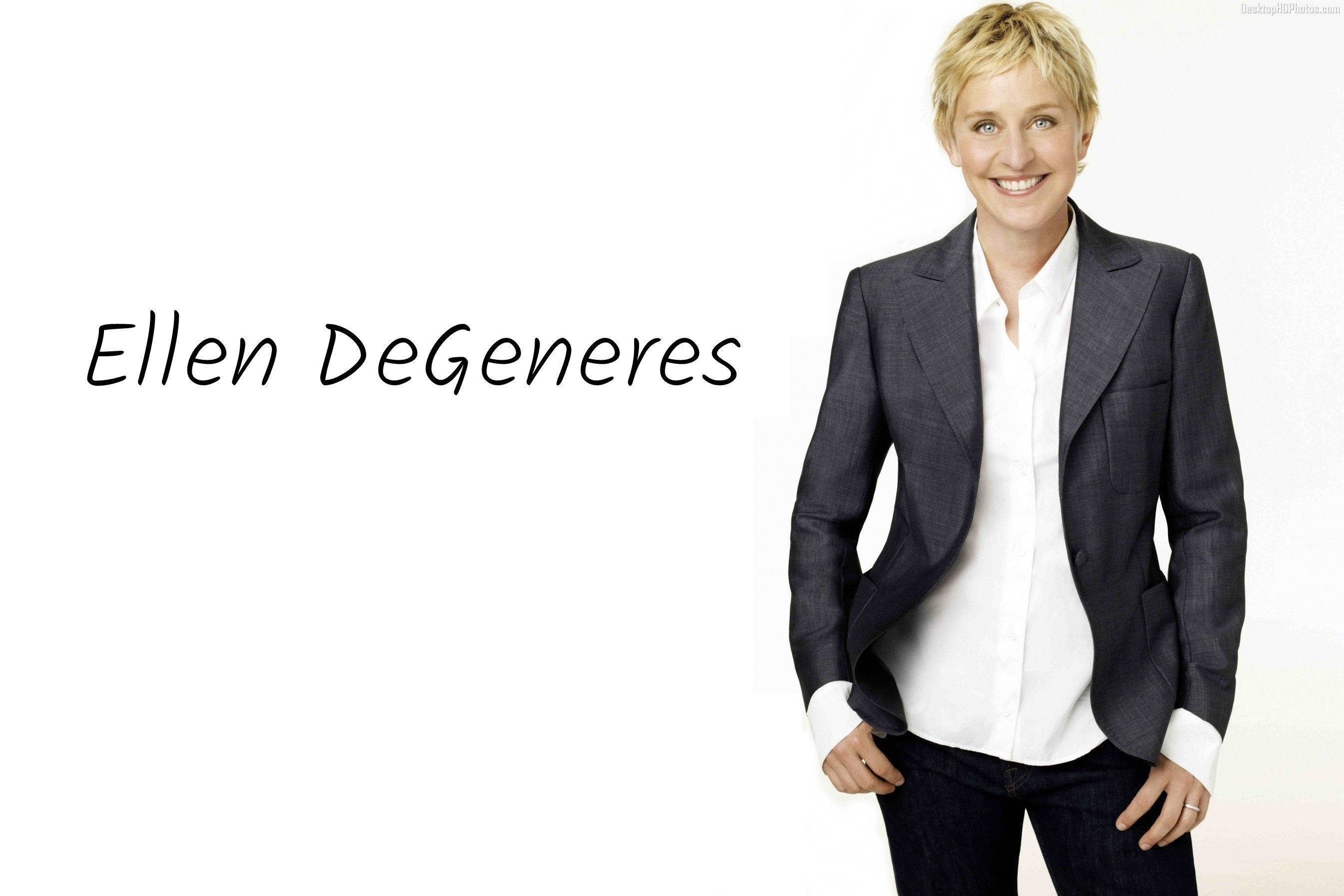 โปสเตอร์ Ellen Degeneres พร้อมชื่อของเขา วอลเปเปอร์