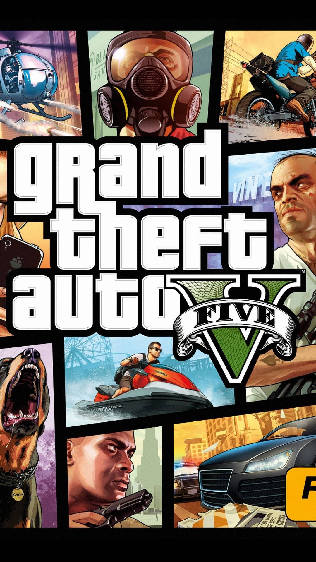 โปสเตอร์ภาพตัดปะมือถือ GTA 5 วอลเปเปอร์