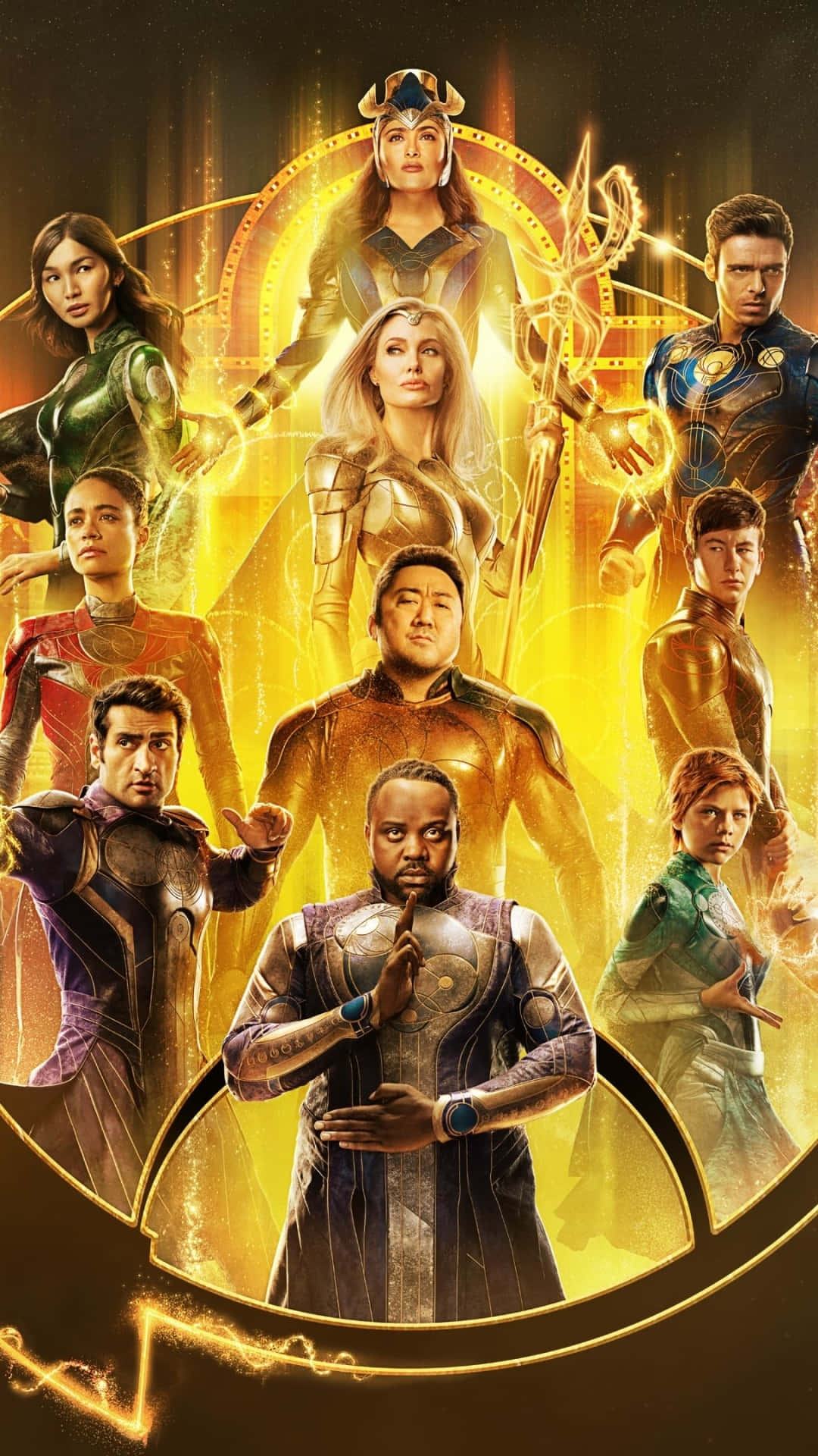 โปสเตอร์ภาพยนตร์ Eternals สไตล์โกลด์สุดอาร์ต วอลเปเปอร์