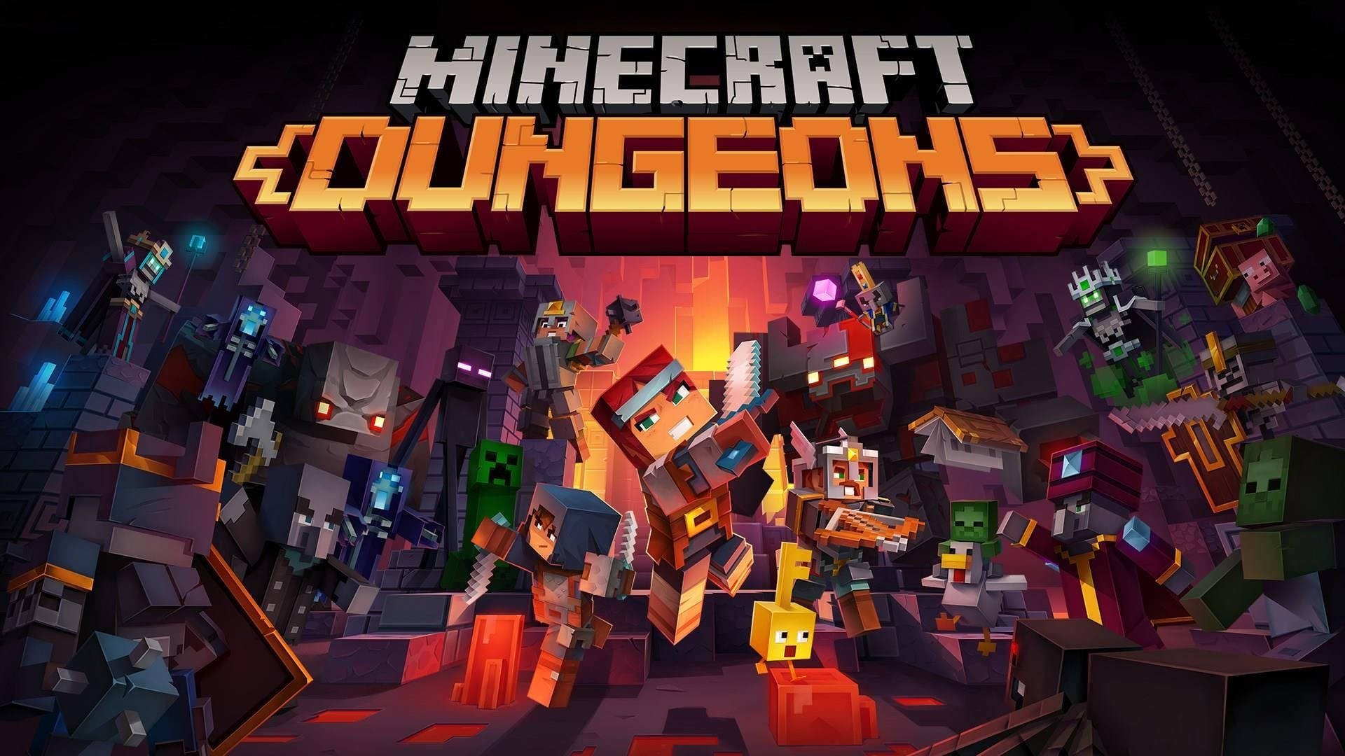 โปสเตอร์อย่างเป็นทางการของ Minecraft Dungeons วอลเปเปอร์