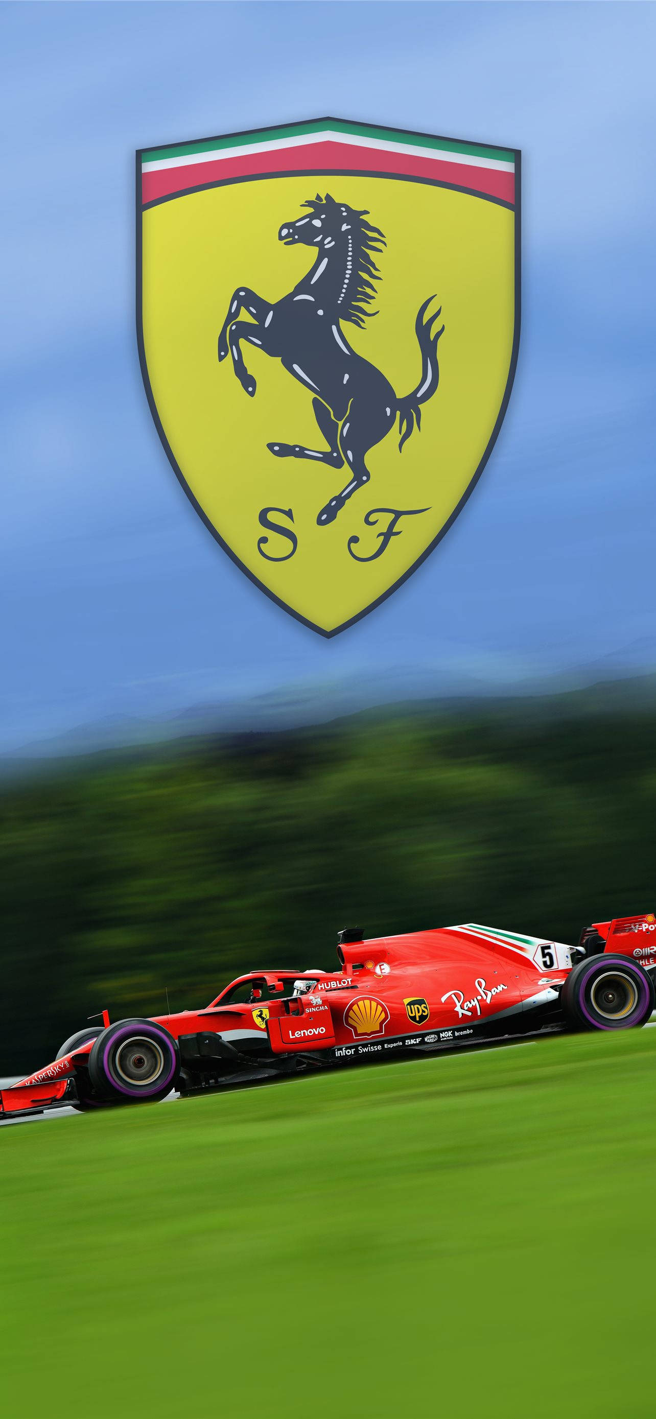 โปสเตอร์โทรศัพท์ทีมกีฬา Scuderia Ferrari วอลเปเปอร์