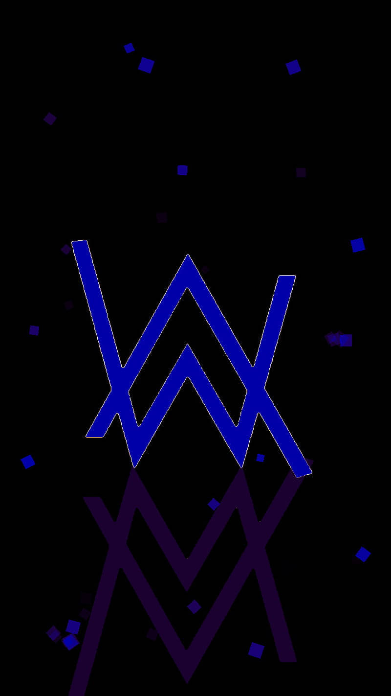 โลโก้ Alan Walker สีน้ำเงินและดำโดดเด่น วอลเปเปอร์