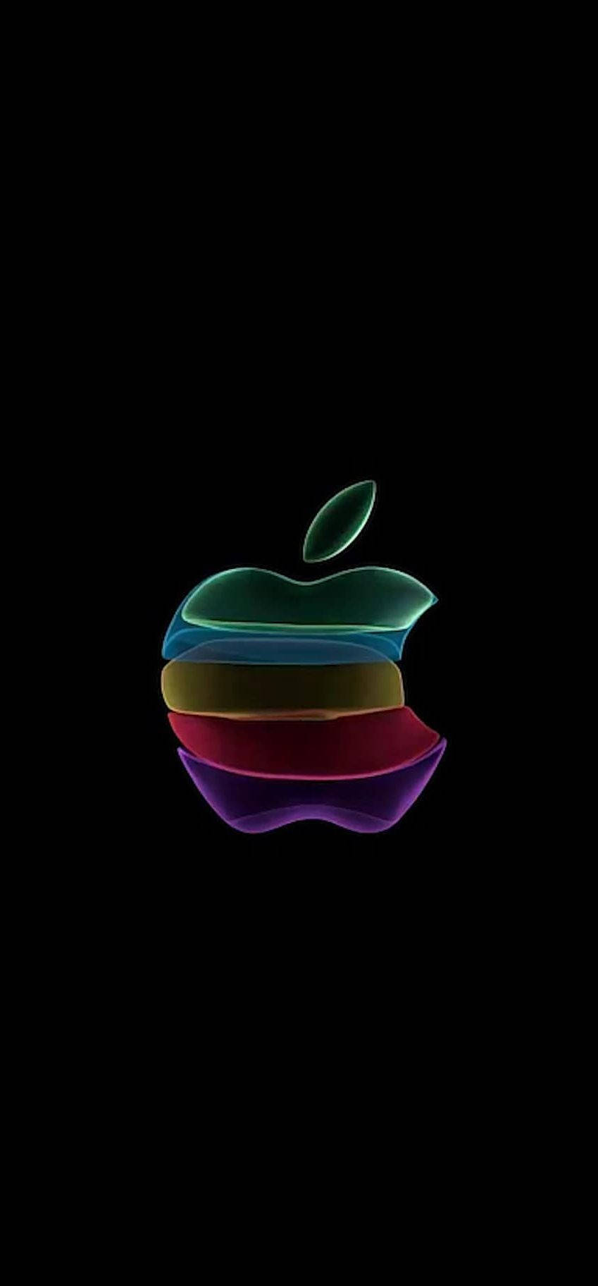 โลโก้ Apple สายรุ้งมินิมอล iOS 11 วอลเปเปอร์