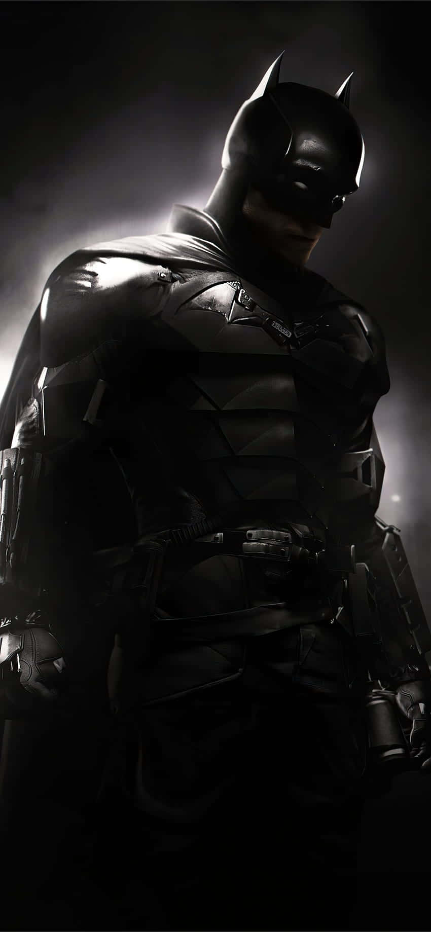 โลโก้ Batman บน iPhone สีดำ วอลเปเปอร์