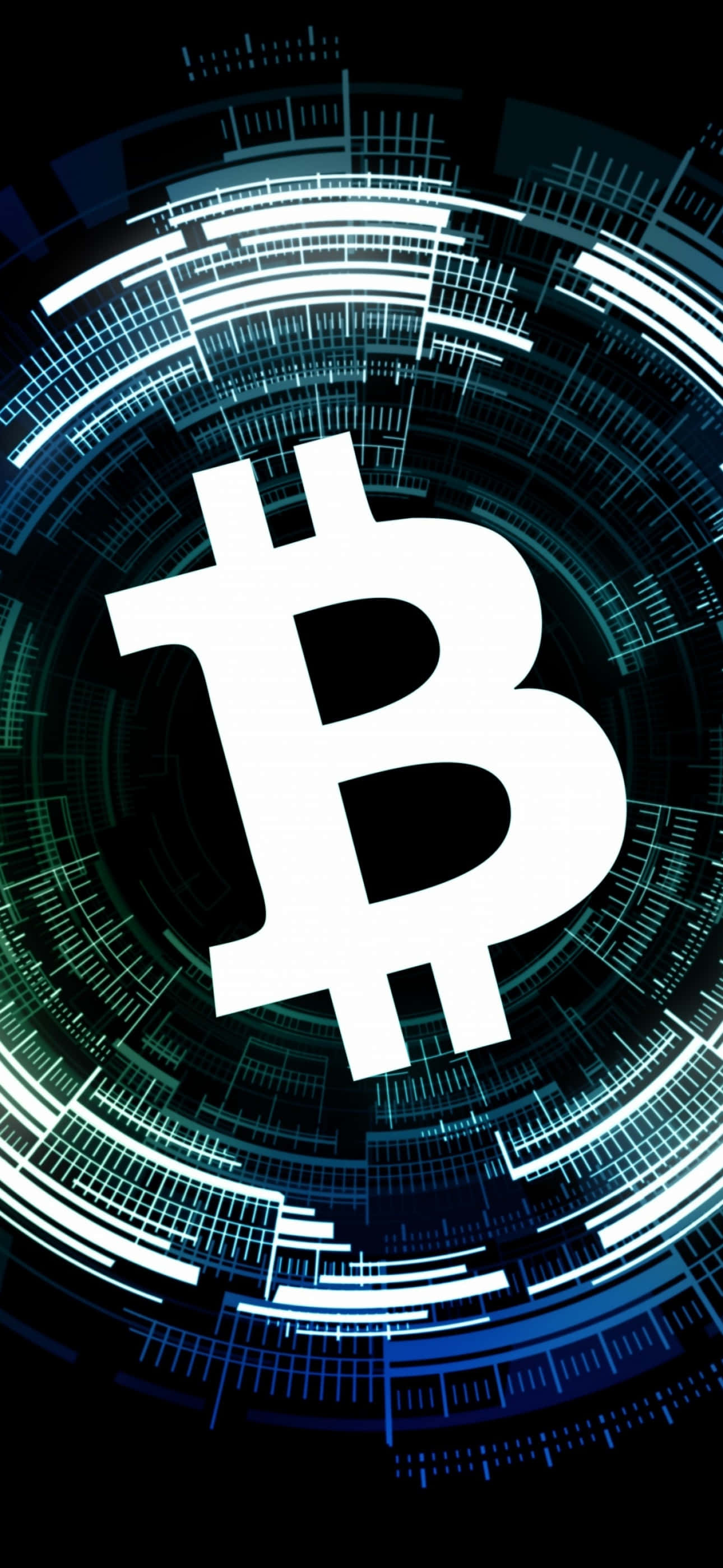 โลโก้ Bitcoin บนพื้นหลังสีดำ วอลเปเปอร์