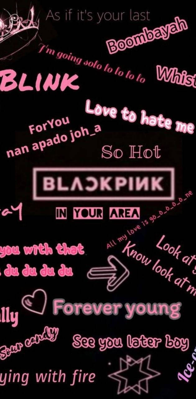 โลโก้ Blackpink พร้อมชื่อเพลง วอลเปเปอร์