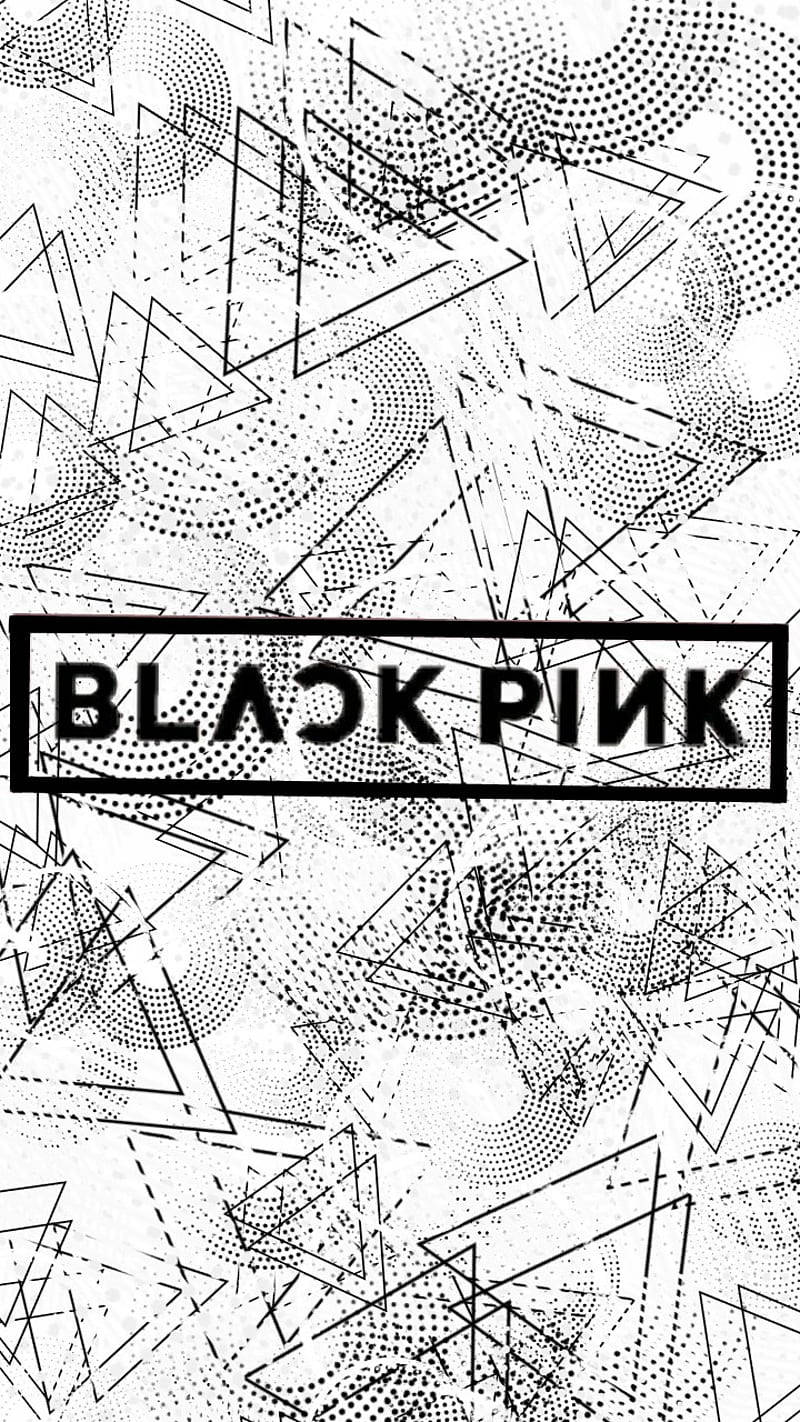 โลโก้ Blackpink บนพื้นขาวดำ วอลเปเปอร์