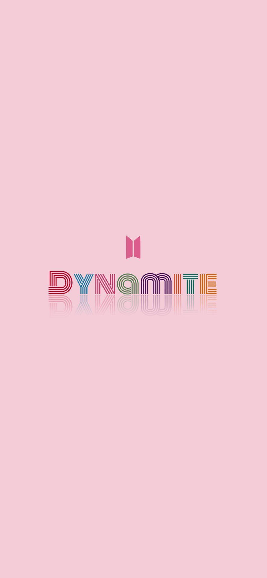โลโก้ BTS Dynamite สีชมพูเรียบง่าย — โลโก้ BTS GIF วอลเปเปอร์