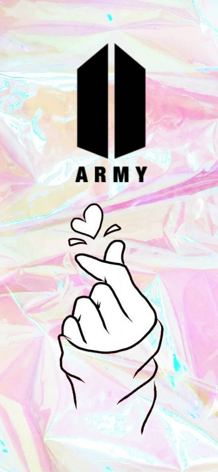 วอลเปเปอร์โลโก้ BTS รูปหัวใจนิ้ว — โลโก้ BTS GIF วอลเปเปอร์