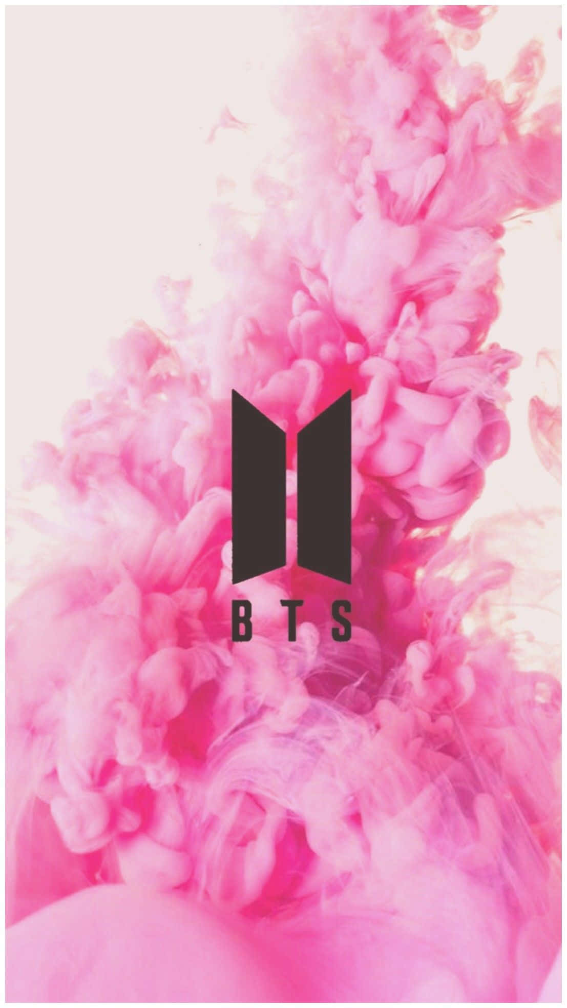 โลโก้ BTS สีชมพูควันน่ารักสไตล์เกิร์ลลี่สำหรับ iPad วอลเปเปอร์