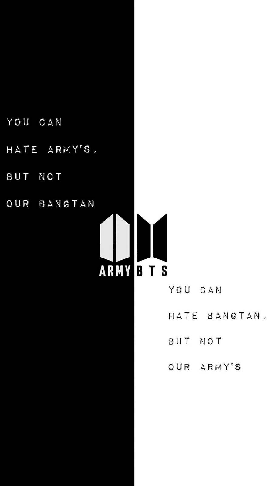 โลโก้ BTS สีดำและสีขาว วอลเปเปอร์