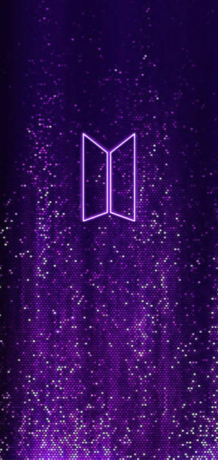 วอลเปเปอร์โลโก้ BTS สีม่วงนีออน — โลโก้ BTS GIF วอลเปเปอร์
