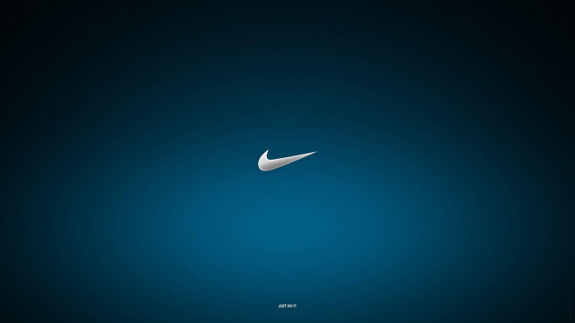 โลโก้ Nike สีน้ำเงินเกรเดียนต์เท่ๆ วอลเปเปอร์