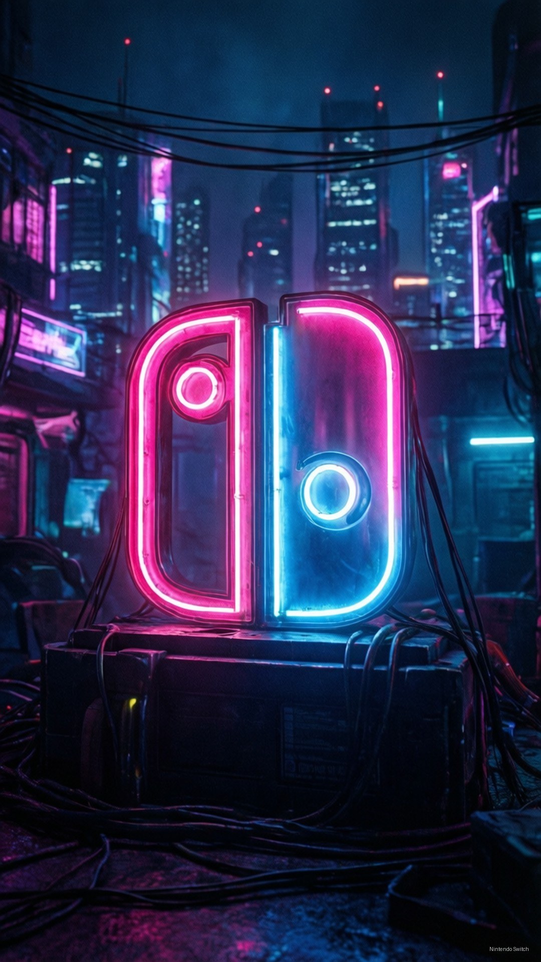 โลโก้ Nintendo Switch ไฟนีออน วอลเปเปอร์