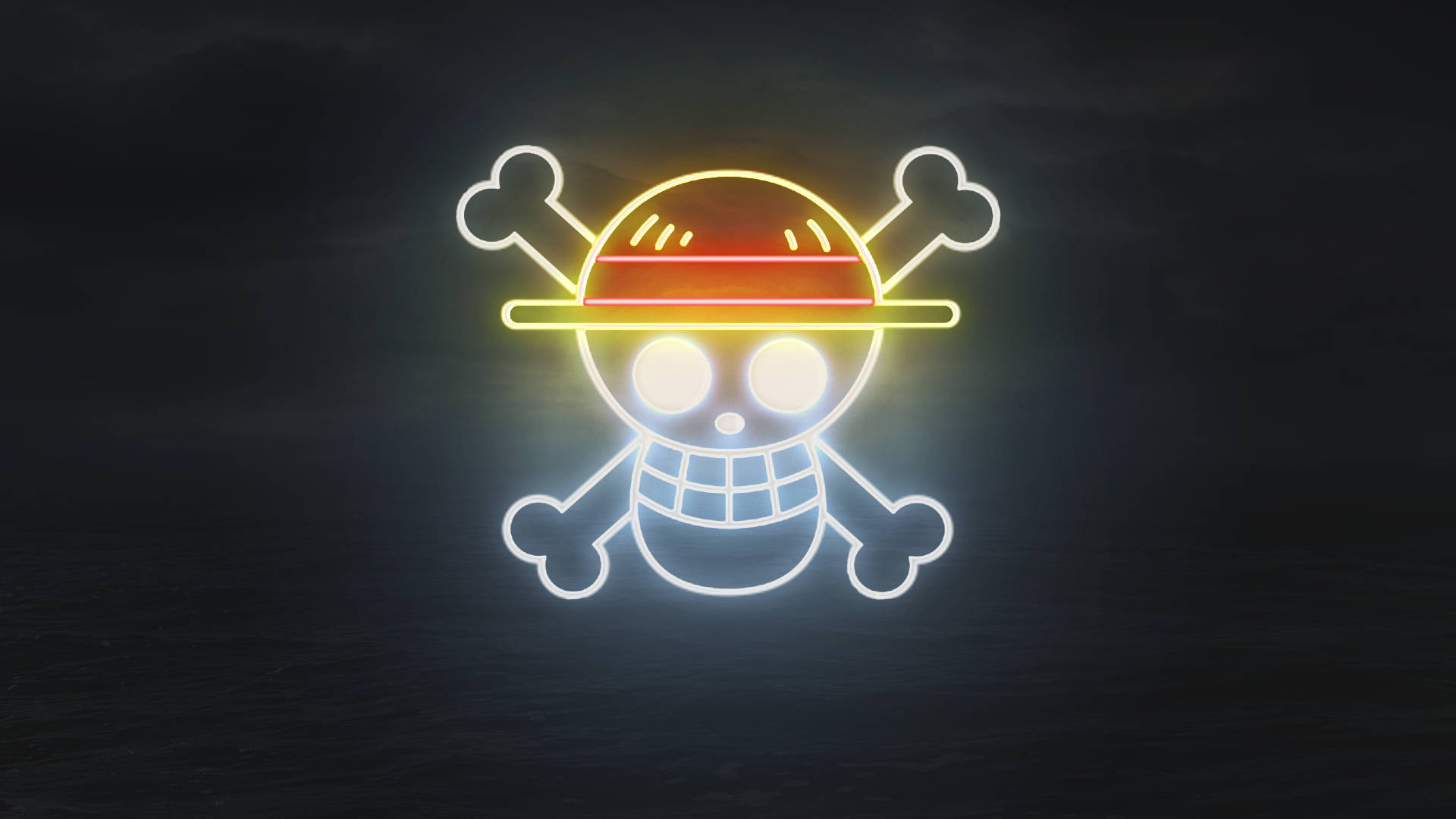 วอลเปเปอร์โลโก้ One Piece 4K แสงนีออน — วันพีช 4K GIF วอลเปเปอร์