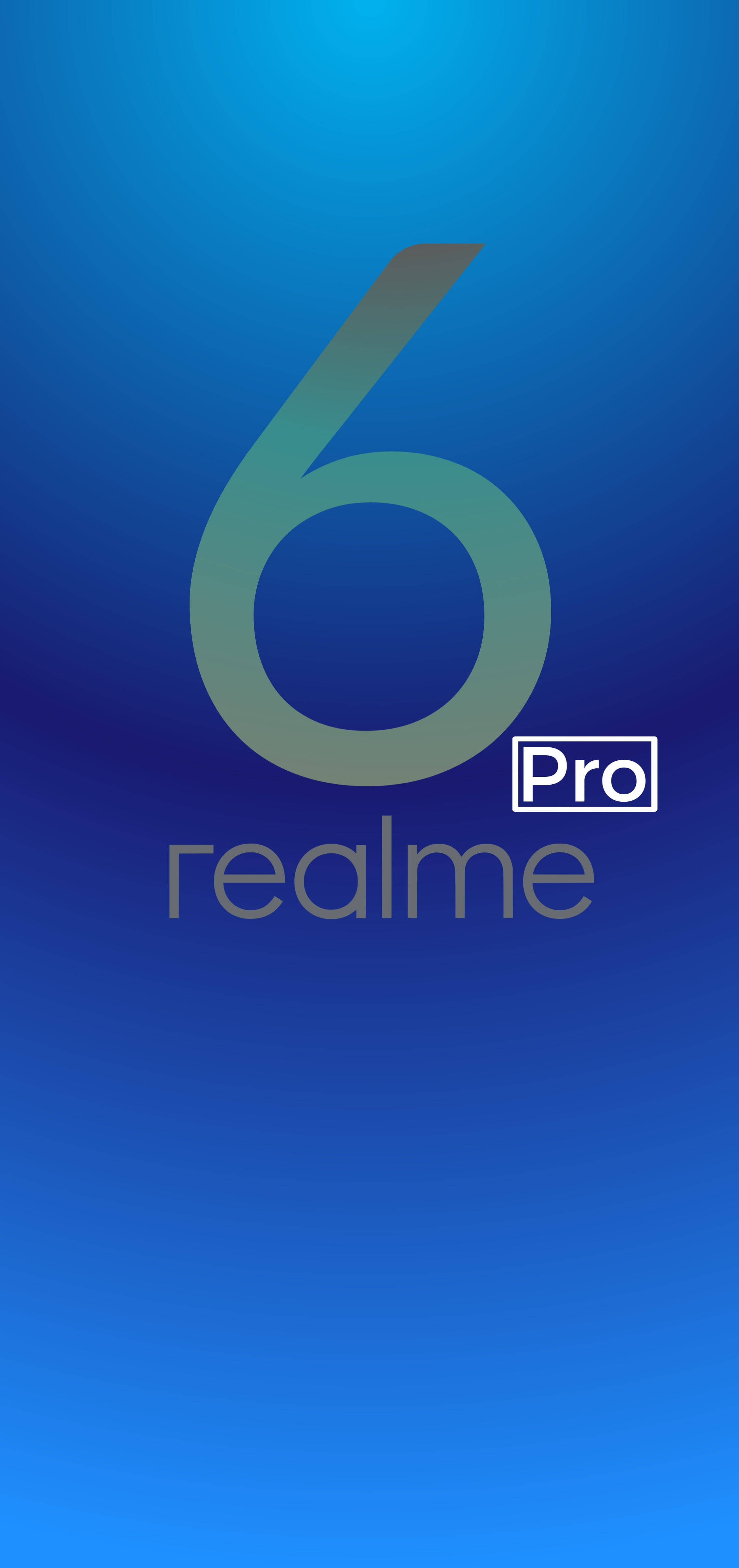 โลโก้ Realme สีสันสดใสบนพื้นหลังดำเด่นชัด วอลเปเปอร์