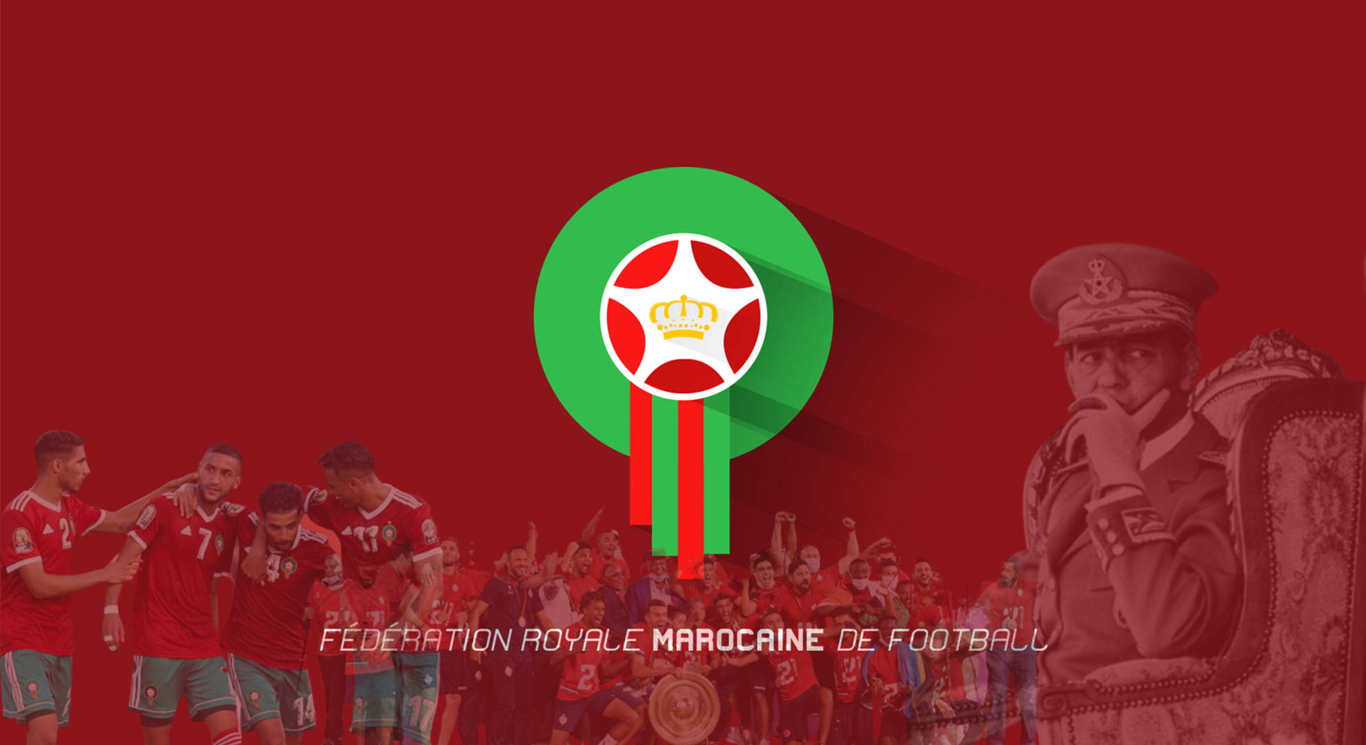โลโก้ทีมฟุตบอลชาติโมร็อกโกสไตล์แดง วอลเปเปอร์