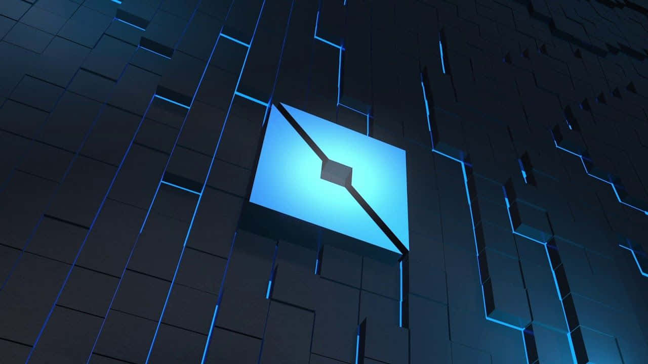 โลโก้สี่เหลี่ยมสีฟ้า 3D ของ Roblox วอลเปเปอร์