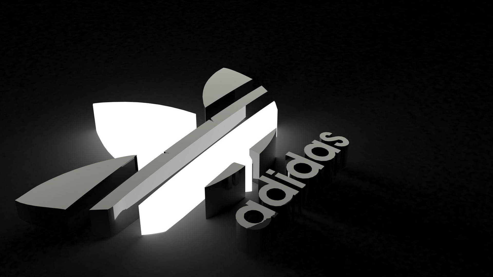 โลโก้แบรนด์ Adidas ขาวดำ วอลเปเปอร์