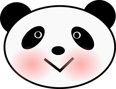 ใบหน้าหน้าตลกหันยิ้มของแพนด้าการ์ตูน วอลเปเปอร์