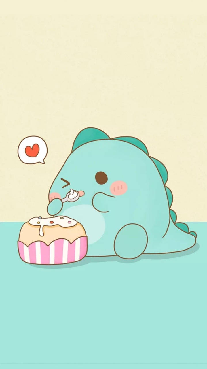 ไดโนเสาร์น่ารักกินเค้ก วอลเปเปอร์