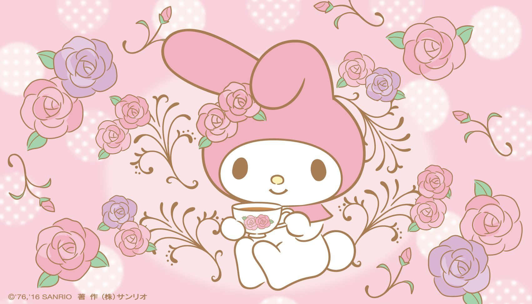 ไม เมโลดี้ เดสก์ท็อป ดอกไม้สีชมพูและม่วง วอลเปเปอร์