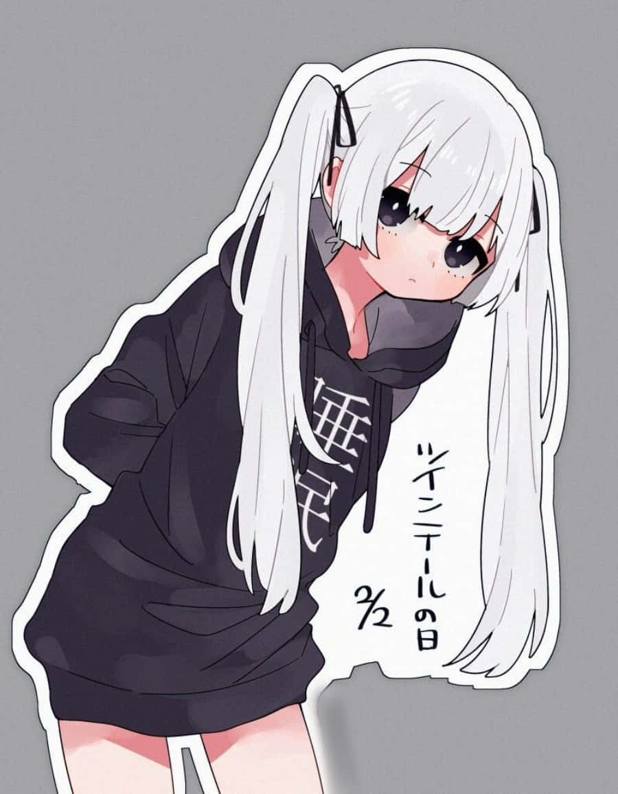 ไม่มีอะไรดีไปกว่าการกอดกันในเสื้อฮู้ดลายสาวอนิเมะน่ารักนี้ วอลเปเปอร์