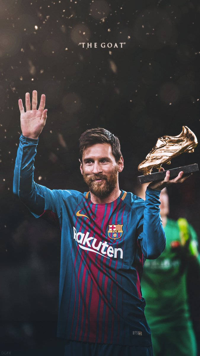 วอลเปเปอร์ GOAT ไลโอเนล เมสซี่ กับถ้วยรางวัลรองเท้าทองคำ — เมสซี วอลเปเปอร์