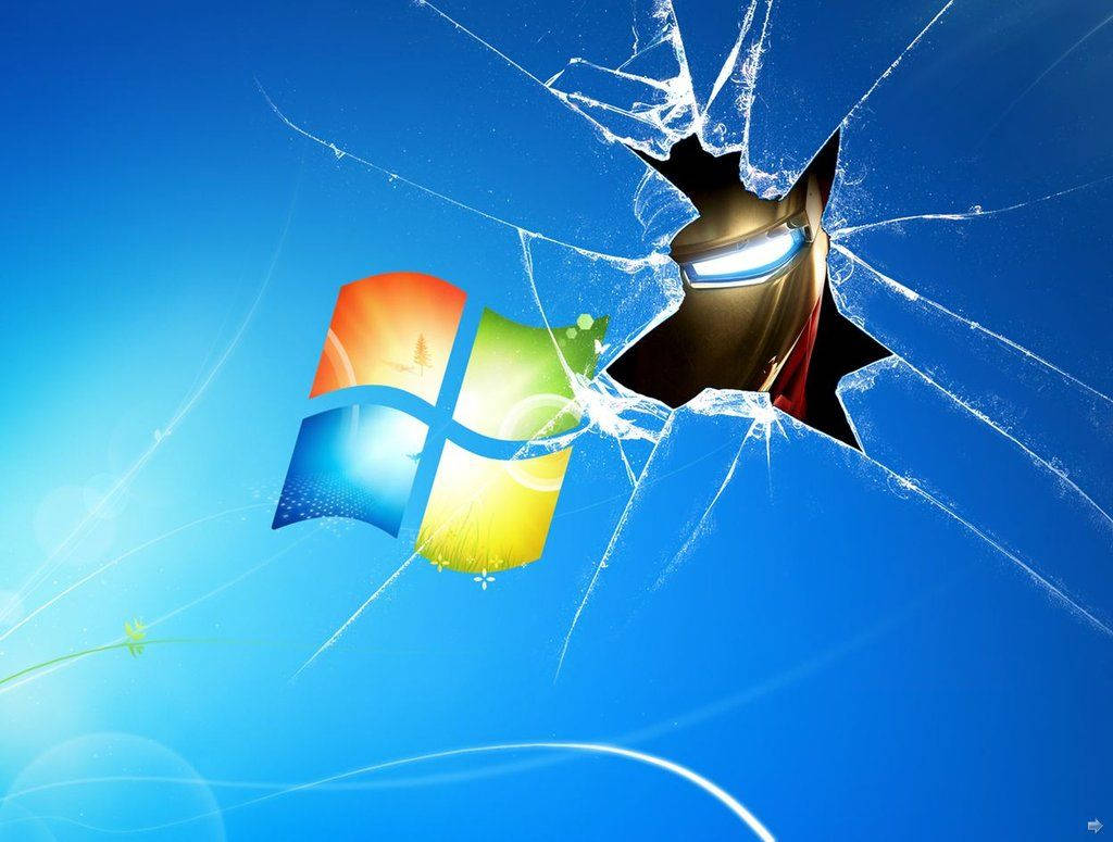 วอลเปเปอร์ไอรอนแมนหน้าจอ Windows แตก — ไอรอนแมน วอลเปเปอร์