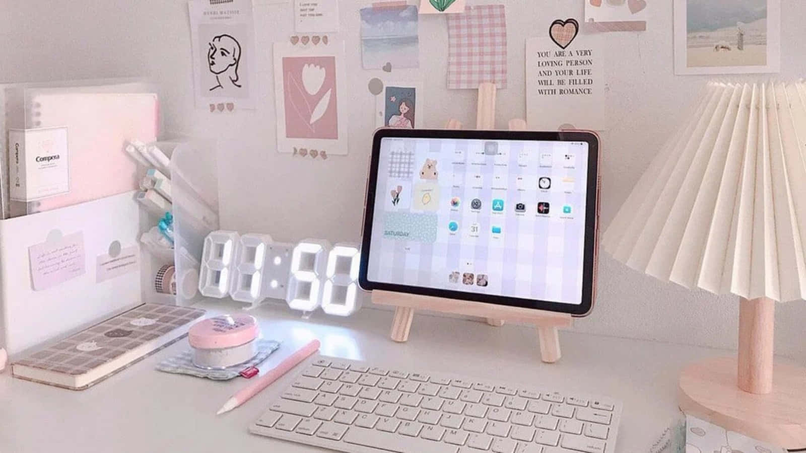 ไอแพดสวยงามสำหรับสัมผัสพื้นที่ทำงานสมัยใหม่ วอลเปเปอร์
