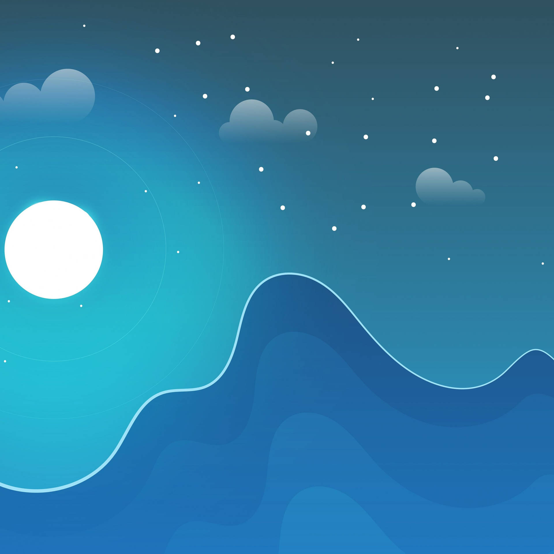 วอลเปเปอร์ไอแพดสไตล์อีสเทติกสีน้ำเงินยามค่ำคืน — สวยงาม วอลเปเปอร์