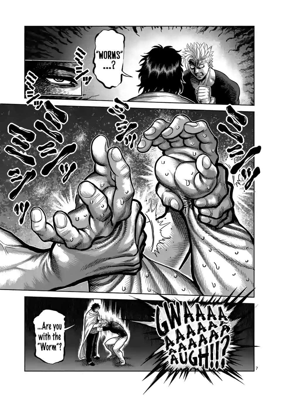 漫画《拳愿阿修罗》中十鬼蛇王马战斗的分镜页 วอลเปเปอร์
