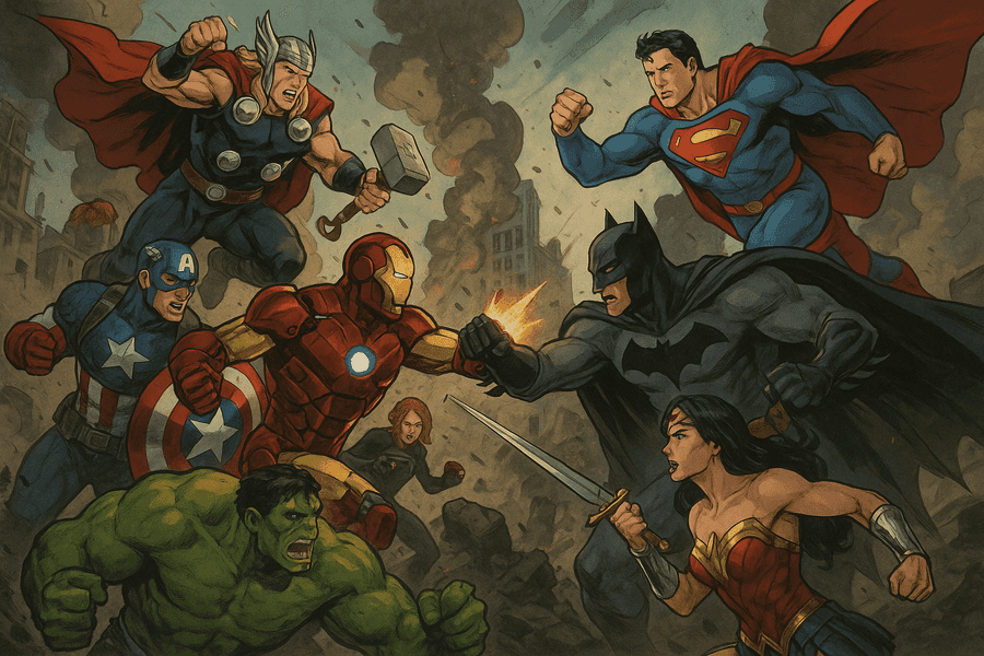 พื้นหลังสไตล์ Marvel, พื้นหลัง DC Comics, แบทแมน, พื้นหลังซูเปอร์ฮีโร่, ซูเปอร์แมน, ไอรอนแมน, วันเดอร์วูแมน