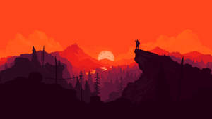 4K Firewatch นักเดินเขาบนภูเขาสีแดง — เกมวิดีโอ GIF วอลเปเปอร์