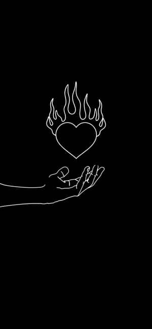 Black Heart background — ZTE Blade V80 Design วอลเปเปอร์