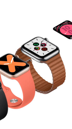 วอลเปเปอร์ Apple Watch สายยางสีชมพูแซลมอน — Apple Watch วอลเปเปอร์