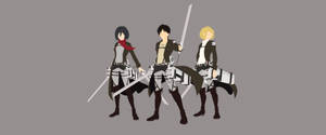 Attack on Titans 三人组极简动漫