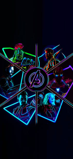 Avengers นีออนสุนทรีย์ iPhone — iPhone 16 Pro Max วอลเปเปอร์