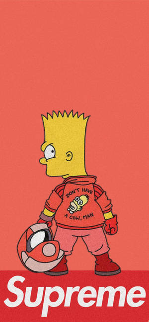 Bart Simpson Orange Supreme — iPhone 13 Pro วอลเปเปอร์