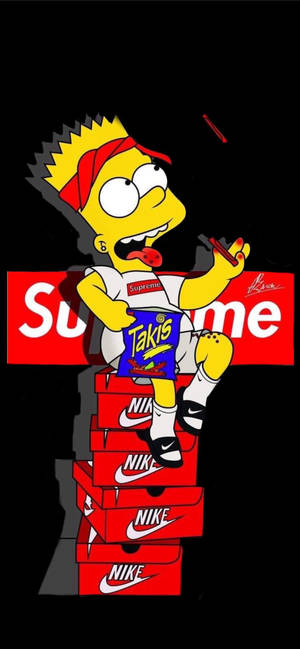 Bart Simpson Red Supreme — Galaxy S25 FE วอลเปเปอร์