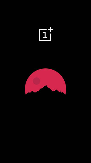 วอลเปเปอร์ AMOLED ของดวงจันทร์สีชมพูและโลโก้ OnePlus บนพื้นหลังสีดำ