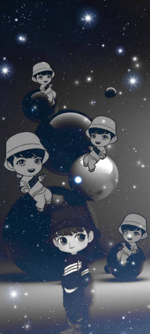 วอลเปเปอร์ BTS Tinytan จองกุก ขาวดำ — Redmi 17C 4G วอลเปเปอร์