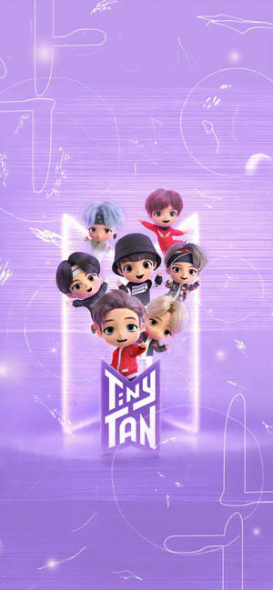 วอลเปเปอร์ BTS Tinytan ภาพเหมือนสีม่วงพาสเทล — iPhone 11 Pro วอลเปเปอร์