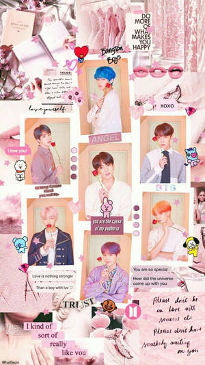 BTS สุนทรียภาพสมาชิกกับดอกกุหลาบ — Bts สุนทรียศาสตร์ วอลเปเปอร์