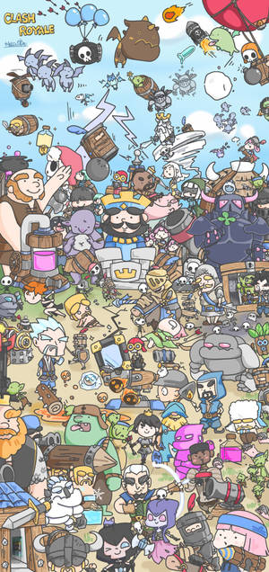Clash Royale การ์ตูนดูเดิล — Samsung S23 วอลเปเปอร์