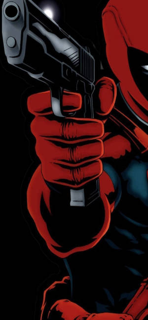 Deadpool ถือปืนเจาะรู — Galaxy S22 Ultra วอลเปเปอร์