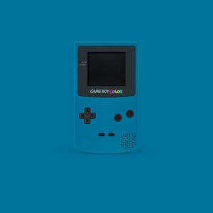 วอลเปเปอร์ Game Boy Color สีน้ำเงินสไตล์มินิมอล